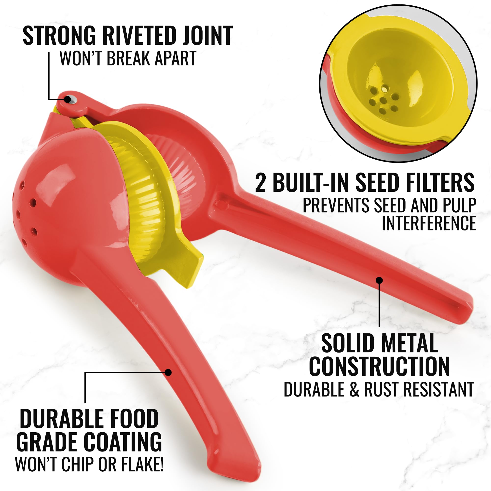 Foto 7 pulgar | Exprimidor de Limones Zulay Kitchen Metal 2 en 1 Manual Resistente - Venta Internacional