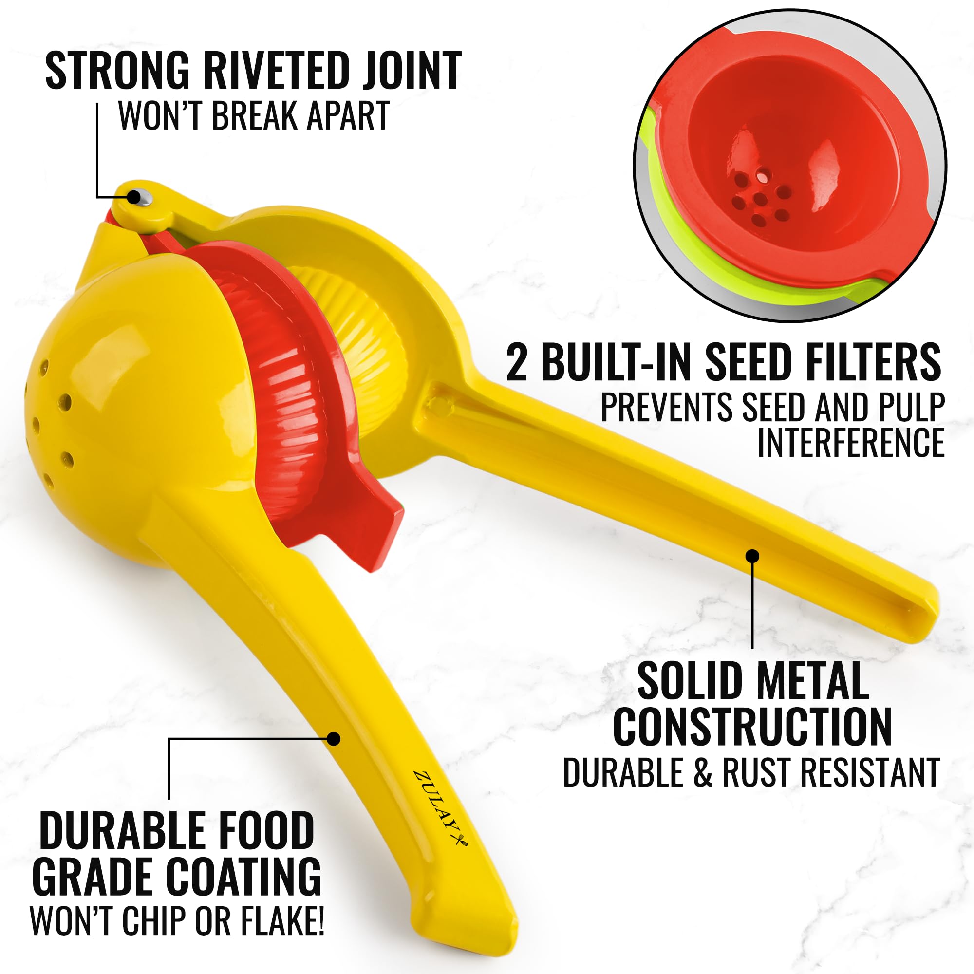Foto 7 pulgar | Exprimidor de Limones Zulay Kitchen Metal 2 en 1 Manual - Venta Internacional