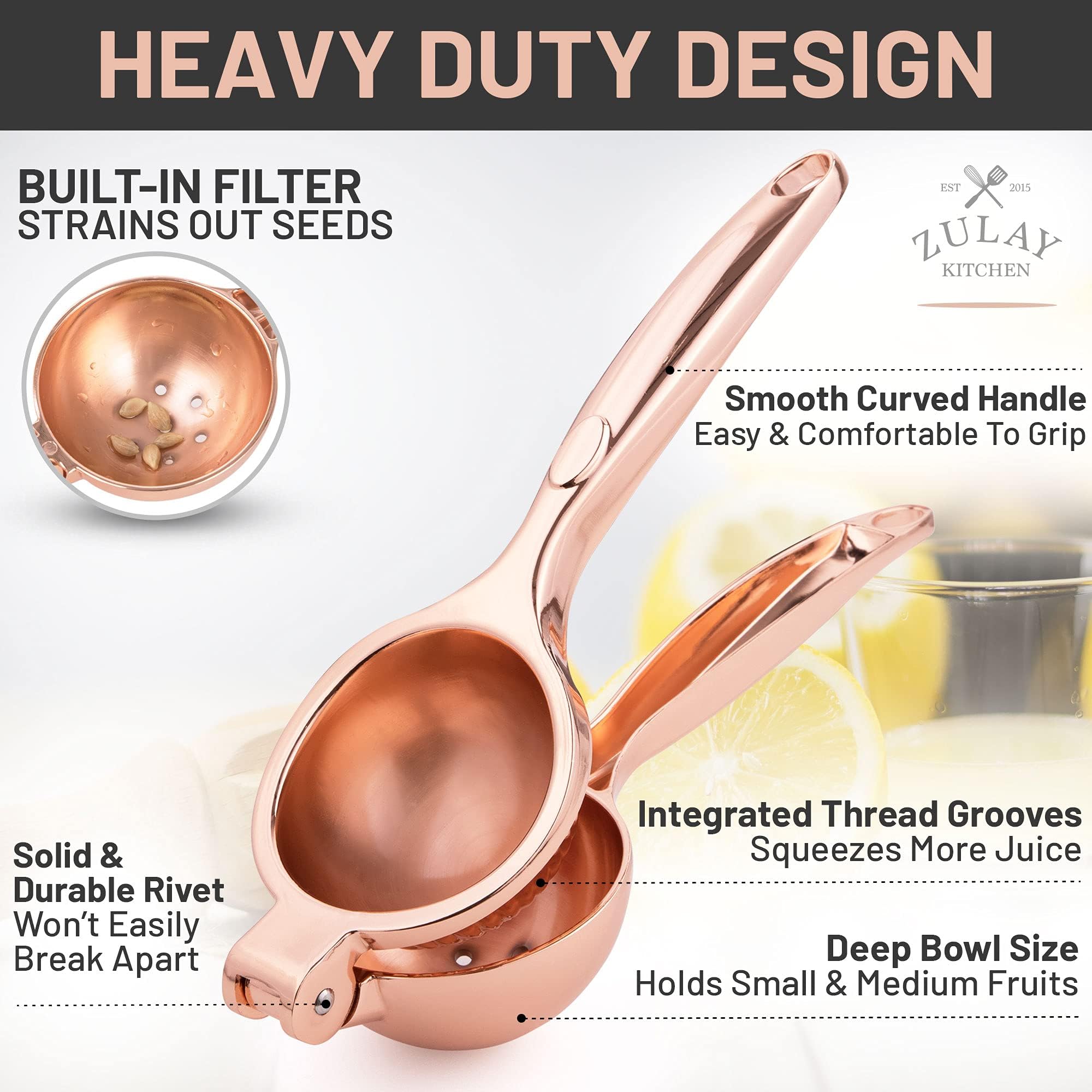 Foto 7 pulgar | Exprimidor de Limón Zulay Kitchen Oro Rosa - Venta Internacional