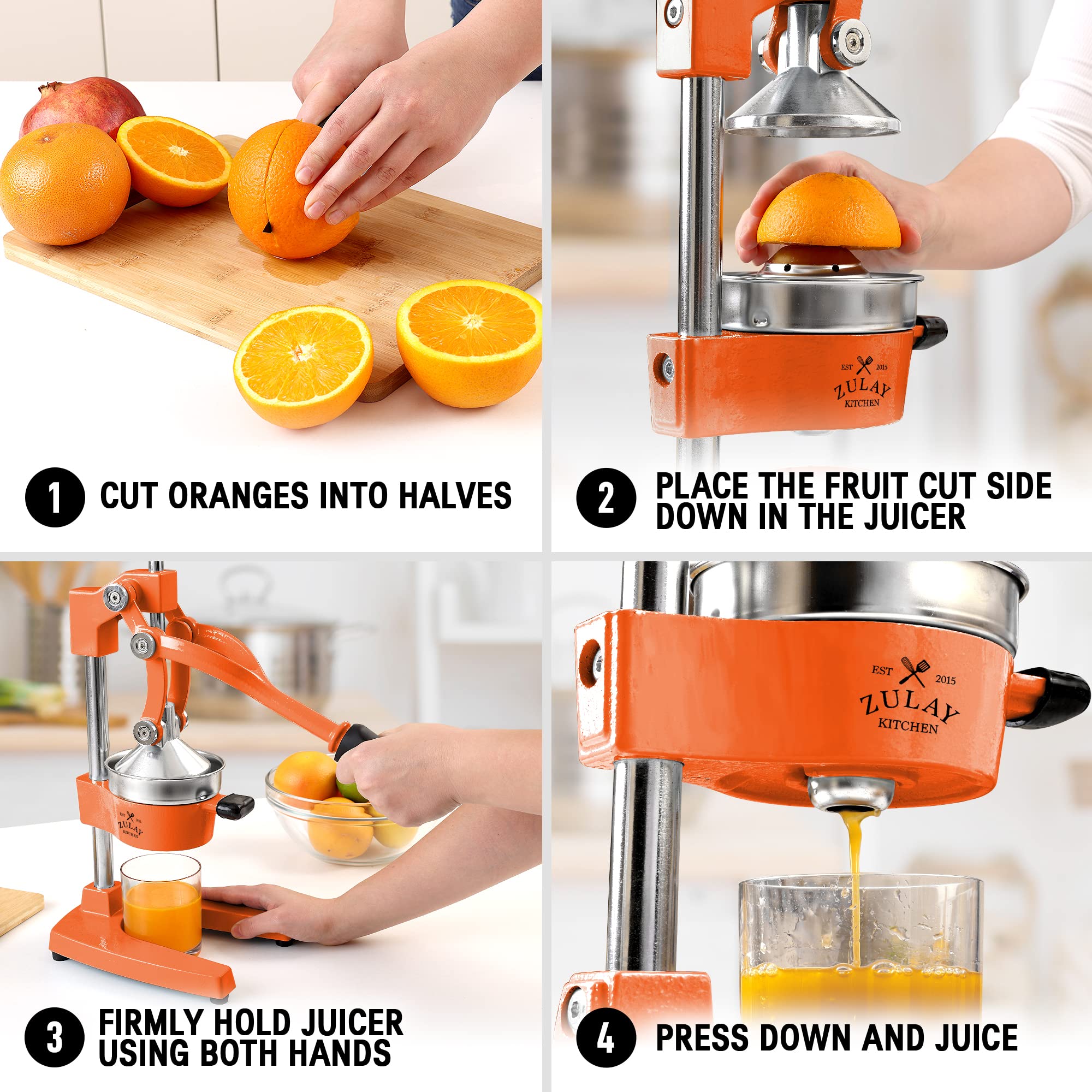 Foto 4 pulgar | Exprimidor Manual Zulay Kitchen Anaranjado-Venta Internacional