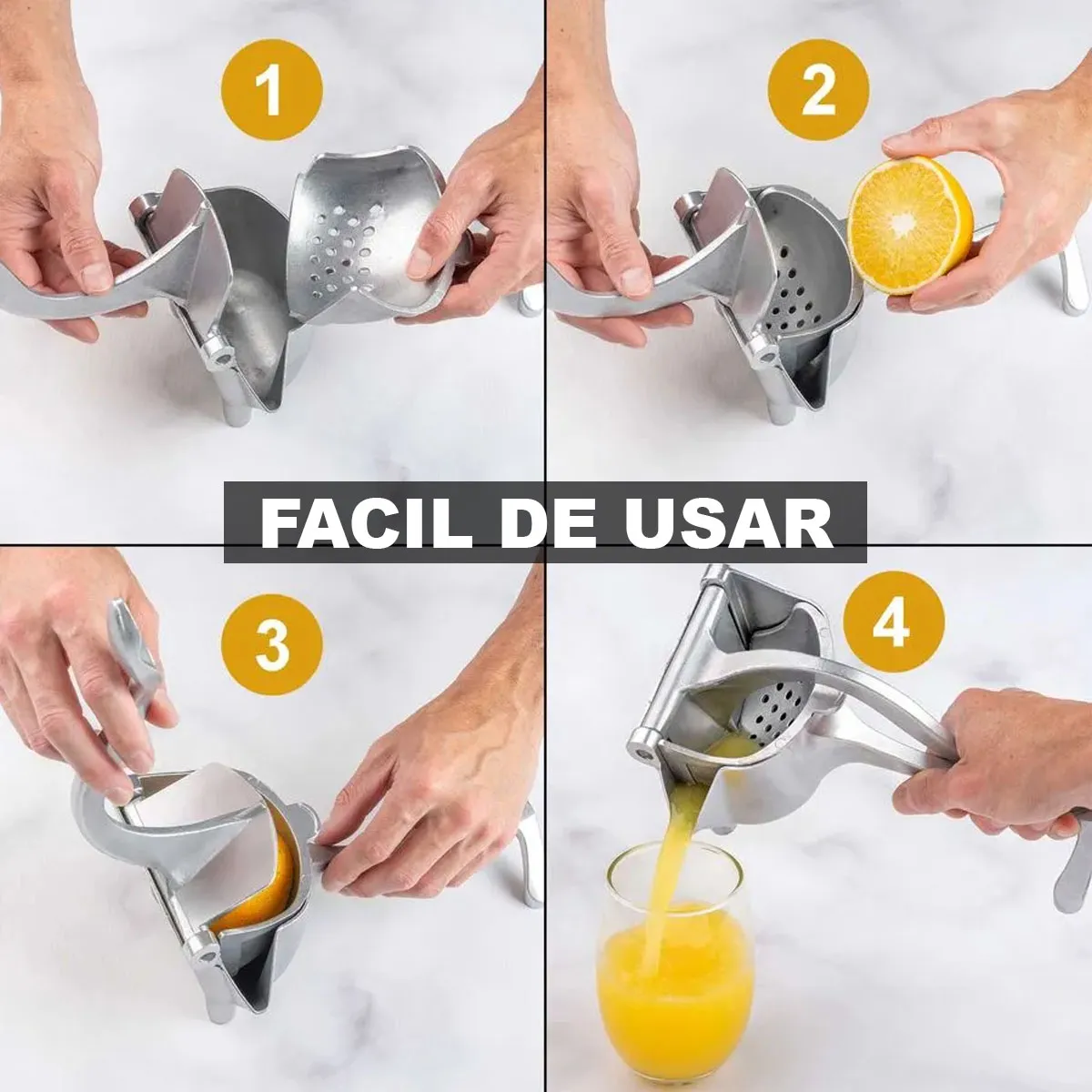 Foto 4 | Exprimidor de Frutas Kimhi Manual de Acero Inoxidable Portátil