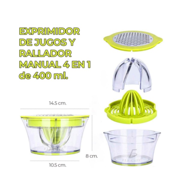 Foto 4 pulgar | Exprimidor Jugo Manual Multifuncional Separador Rallador