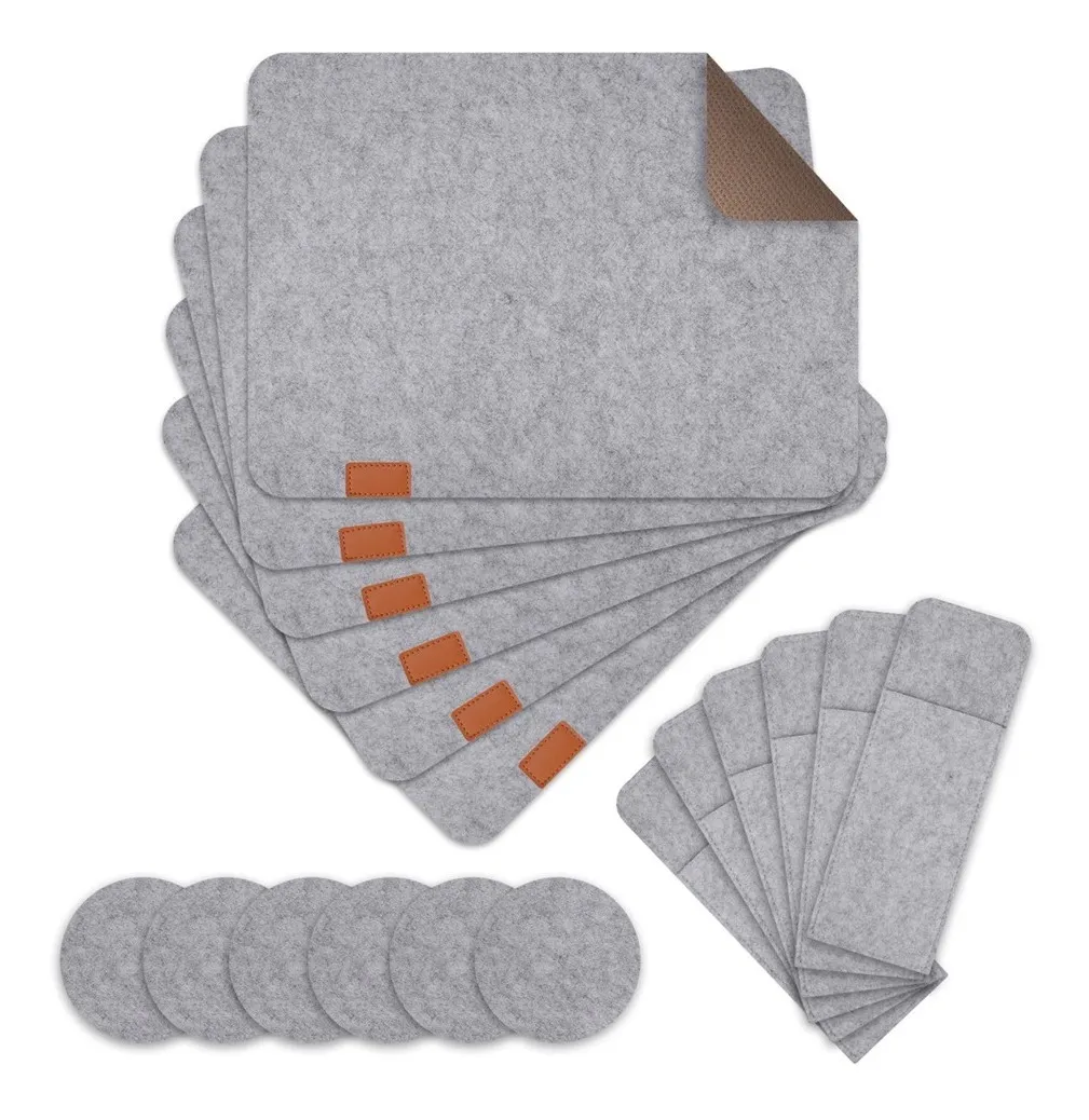 Set 18 Salvamanteles  Individuales Antideslizante color Gris