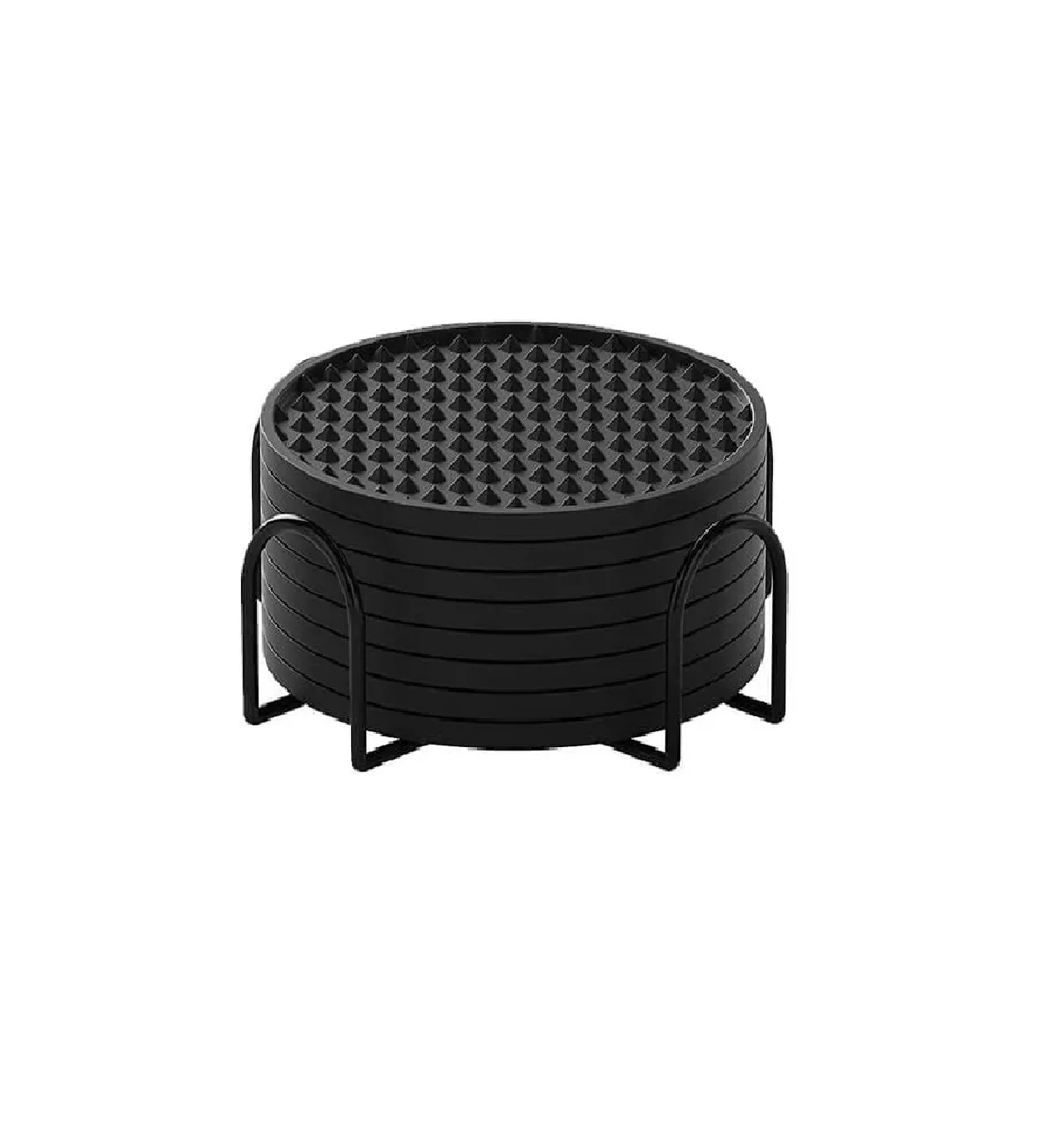 Portavasos BELUG con Soporte Redondo Silicona Negro 12 Piezas