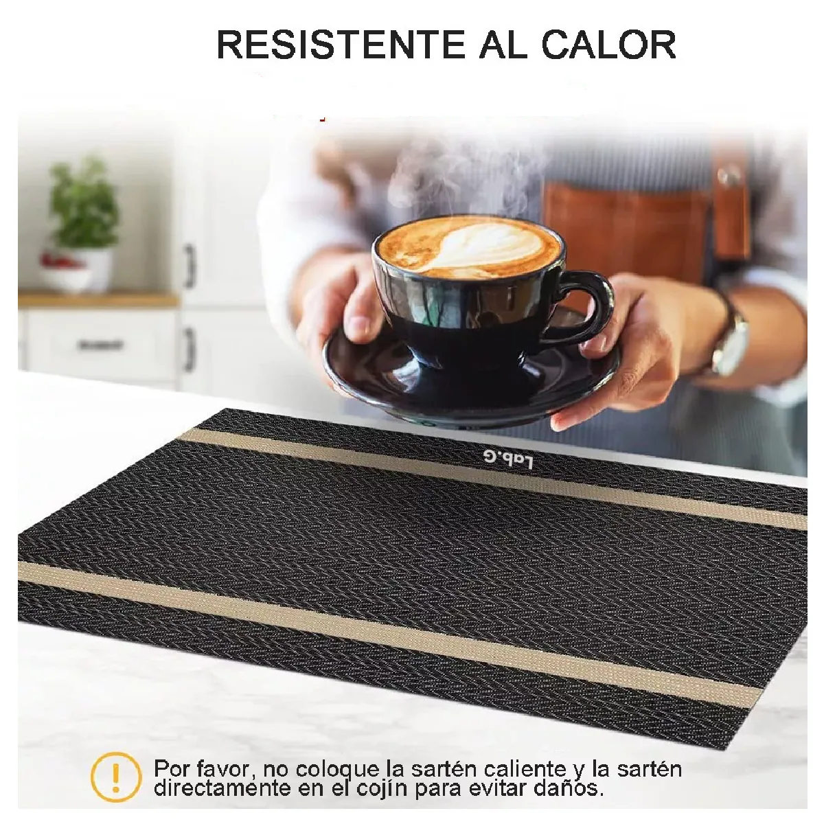 Foto 4 pulgar | Manteles Individuales Antideslizantes Negro 10 Piezas