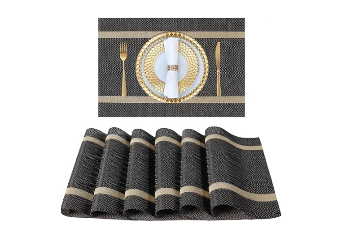 Mantel Individual Negro Xtellar 6 Piezas