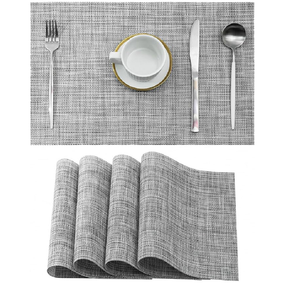 Foto 2 pulgar | Juego 6 Mantel Individual  Rectangular 30x45 Cocina Aleissi 701348 Gris