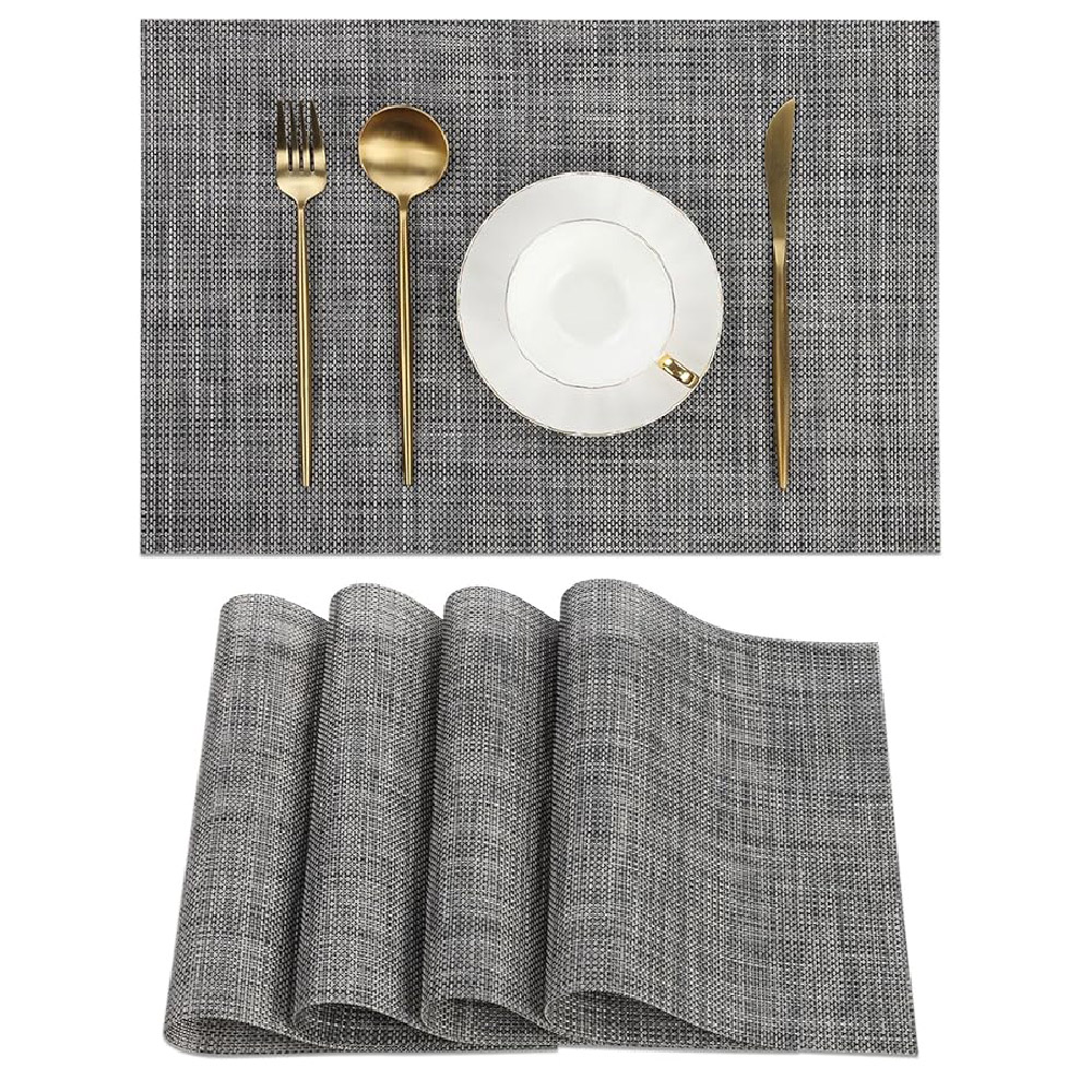 Juego 6 Mantel Individual  Rectangular 30x45 Cocina Aleissi 701350 Negro