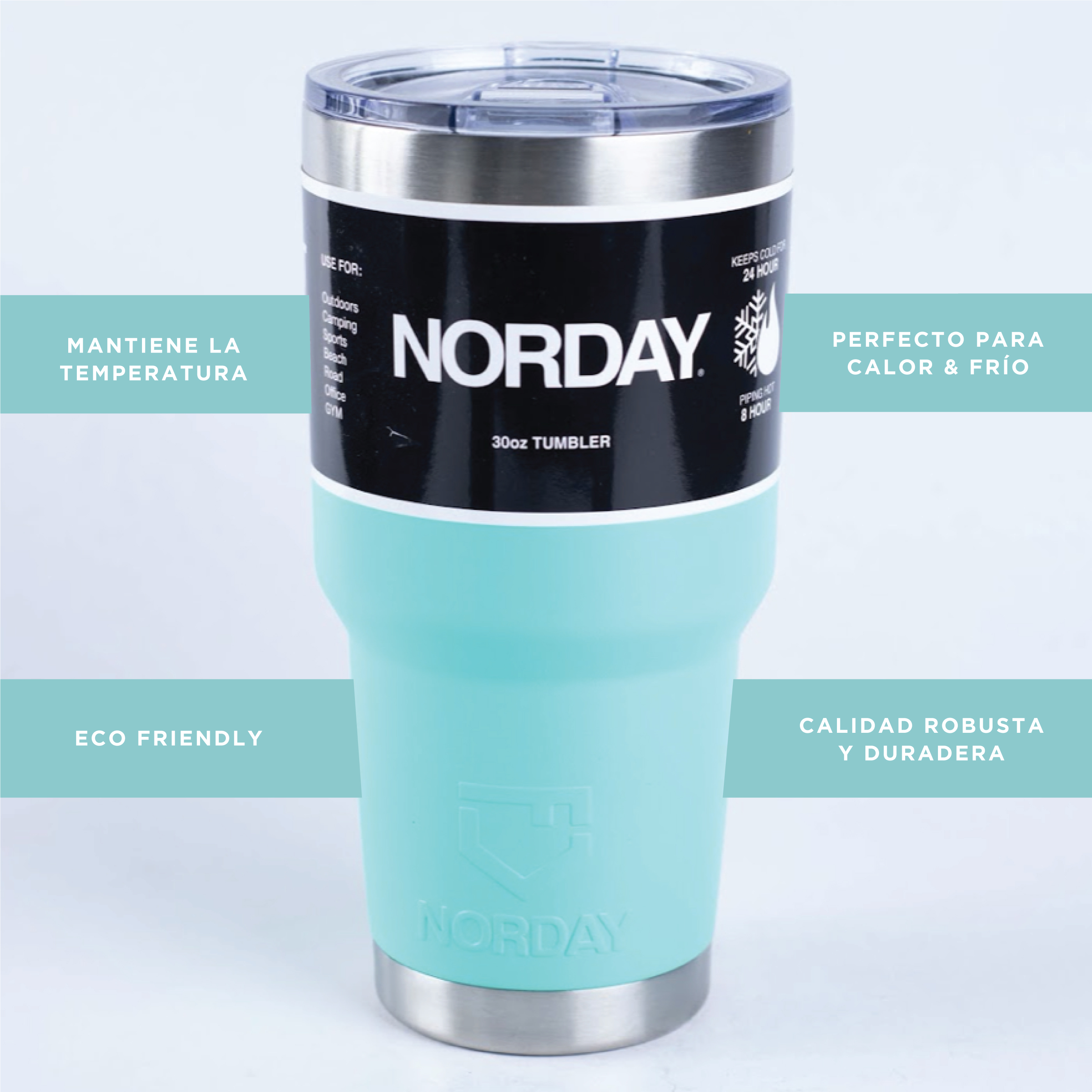 Foto 4 pulgar | Termo Norday Tumbler 30 oz color Verde 30oz - 900ml