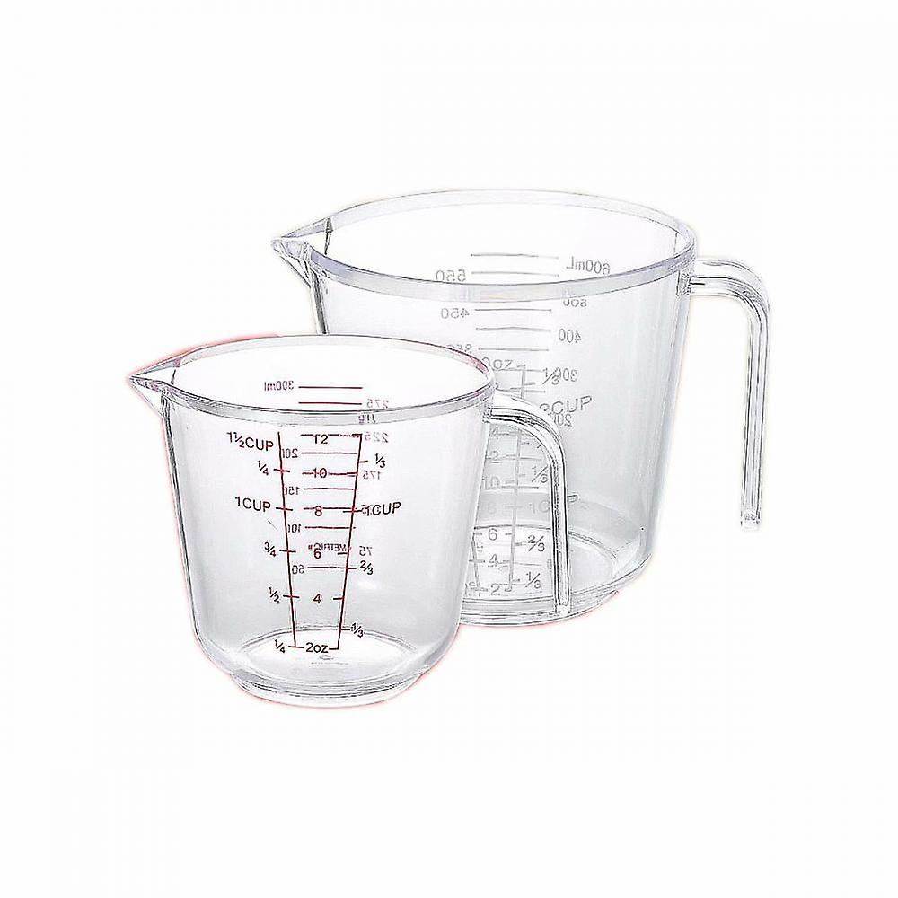 Foto 2 pulgar | Venta Internacional- Juego de Vasos Medidores Httn Transparentes de Plástico 300 ml y 600 ml 2 Piezas