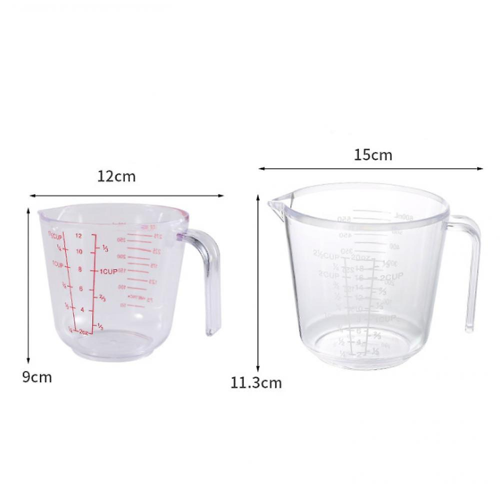 Foto 6 pulgar | Venta Internacional- Juego de Vasos Medidores Httn Transparentes de Plástico 300 ml y 600 ml 2 Piezas