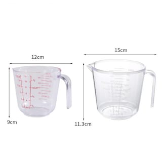Foto 5 | Venta Internacional- Juego de Vasos Medidores Httn Transparentes de Plástico 300 ml y 600 ml 2 Piezas