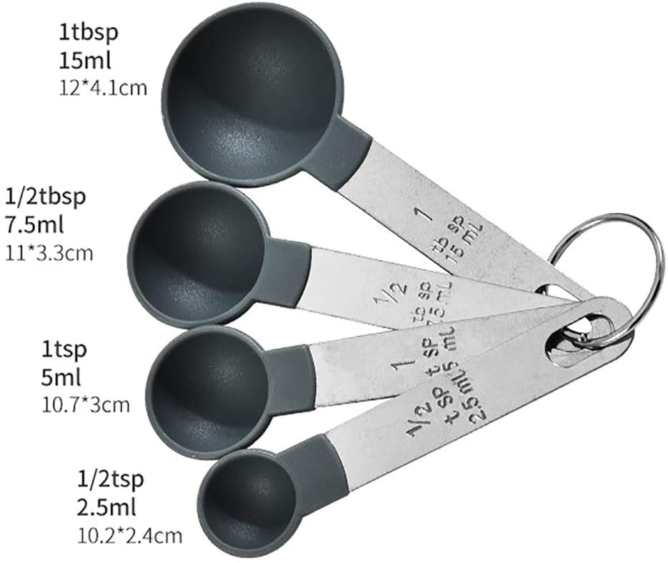 Foto 5 pulgar | Venta Internacional- Juego De Tazas Y Cucharas Medidoras Con Mango De Acero Inoxidable