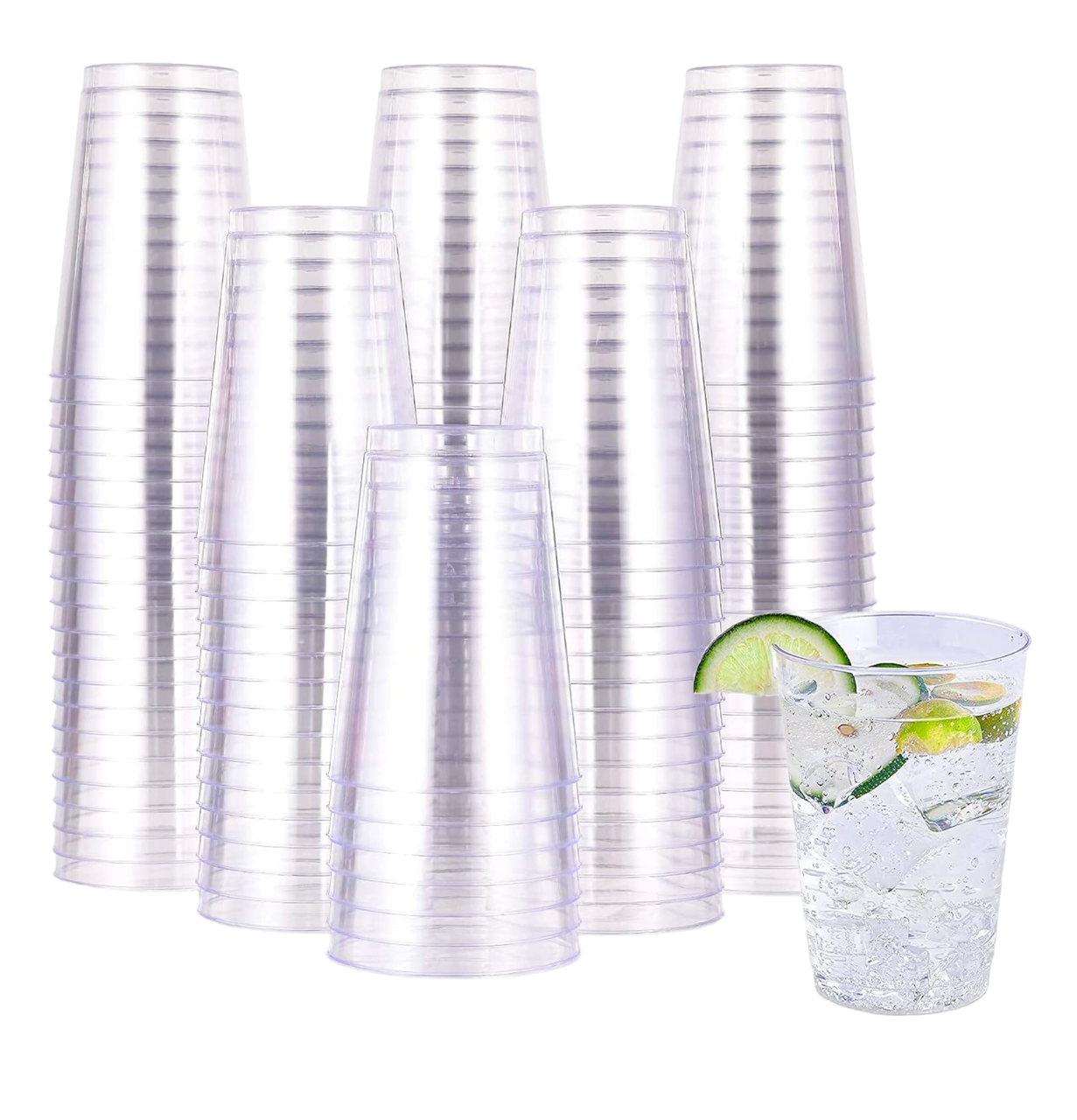 Foto 1 | Vasos Copas De Plástico Resistente Para Bodas 100  Pzs, Transparente