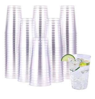 Foto 1 | Vasos Copas De Plástico Resistente Para Bodas 100 Pzs, Transparente