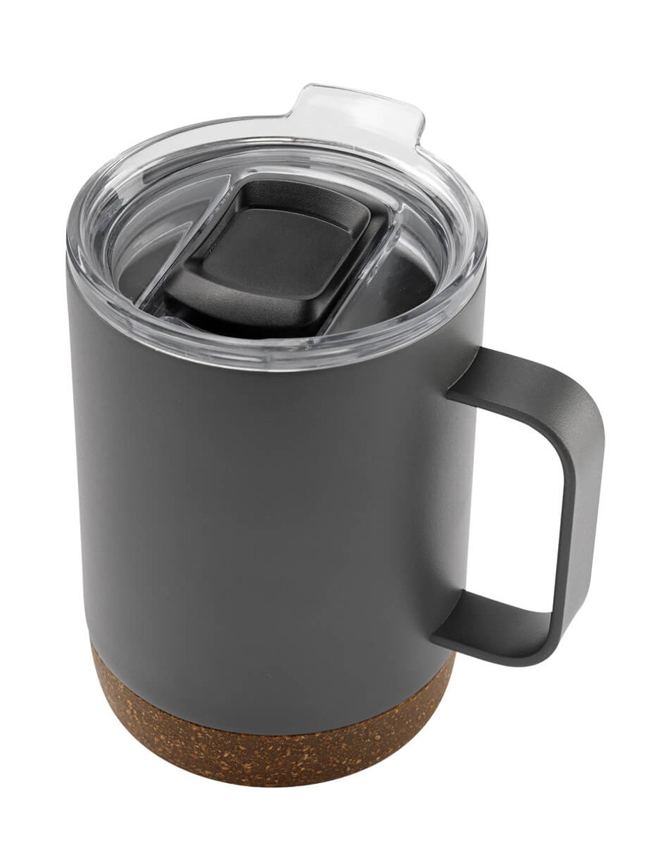 Taza Doble Pared Base De Corcho Gris