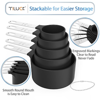 Foto 4 | Juego De Tazas Y Cucharas Dosificadoras Tiluck Apilables Con Set De Acero Inoxidable - Venta Internacional.