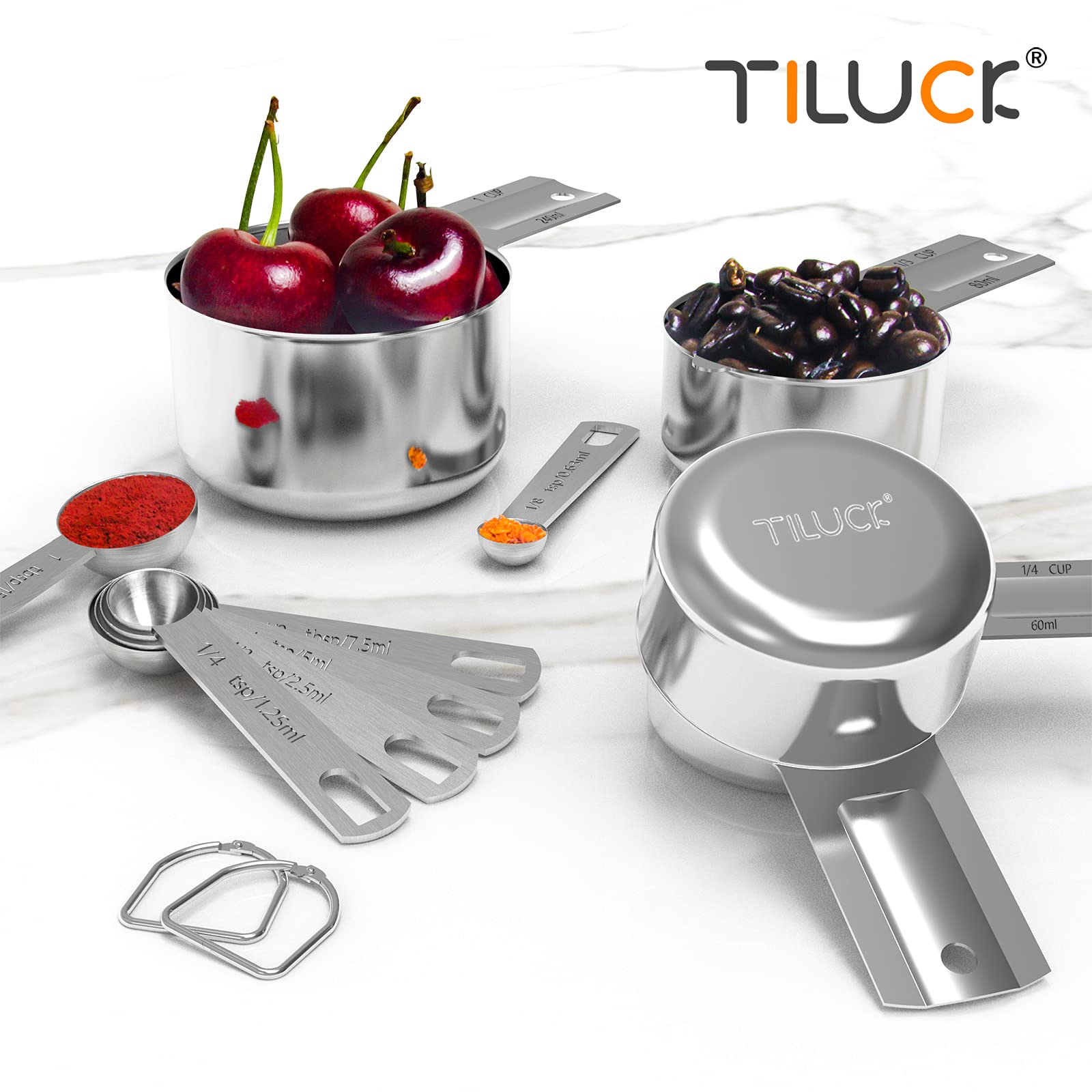 Foto 6 | Juego De Tazas Y Cucharas Medidoras Tiluck De Acero Inoxidable (10 Piezas) - Venta Internacional.