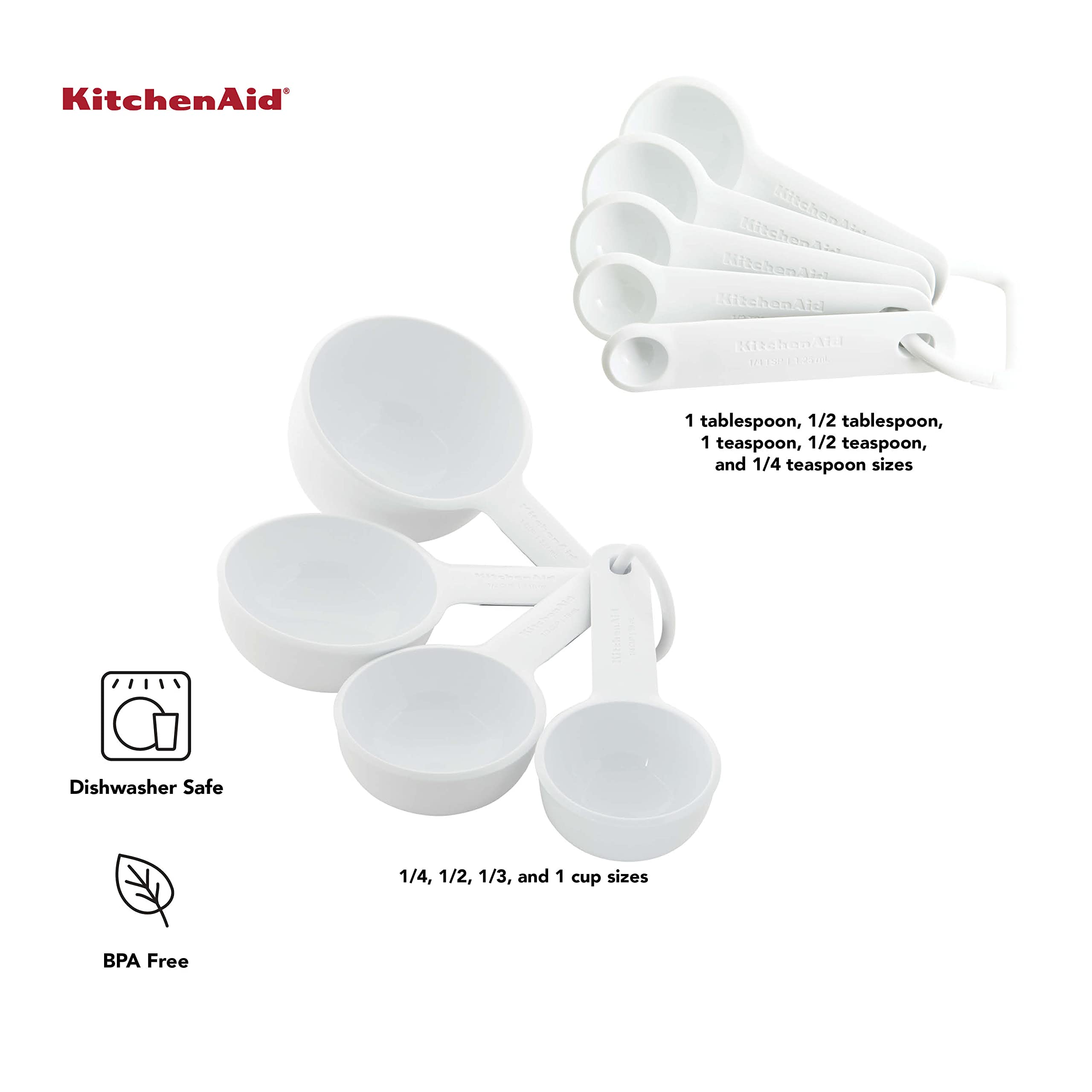 Foto 4 pulgar | Juego De Tazas Y Cucharas Medidoras Kitchenaid Universal De 9 Piezas - Venta Internacional.