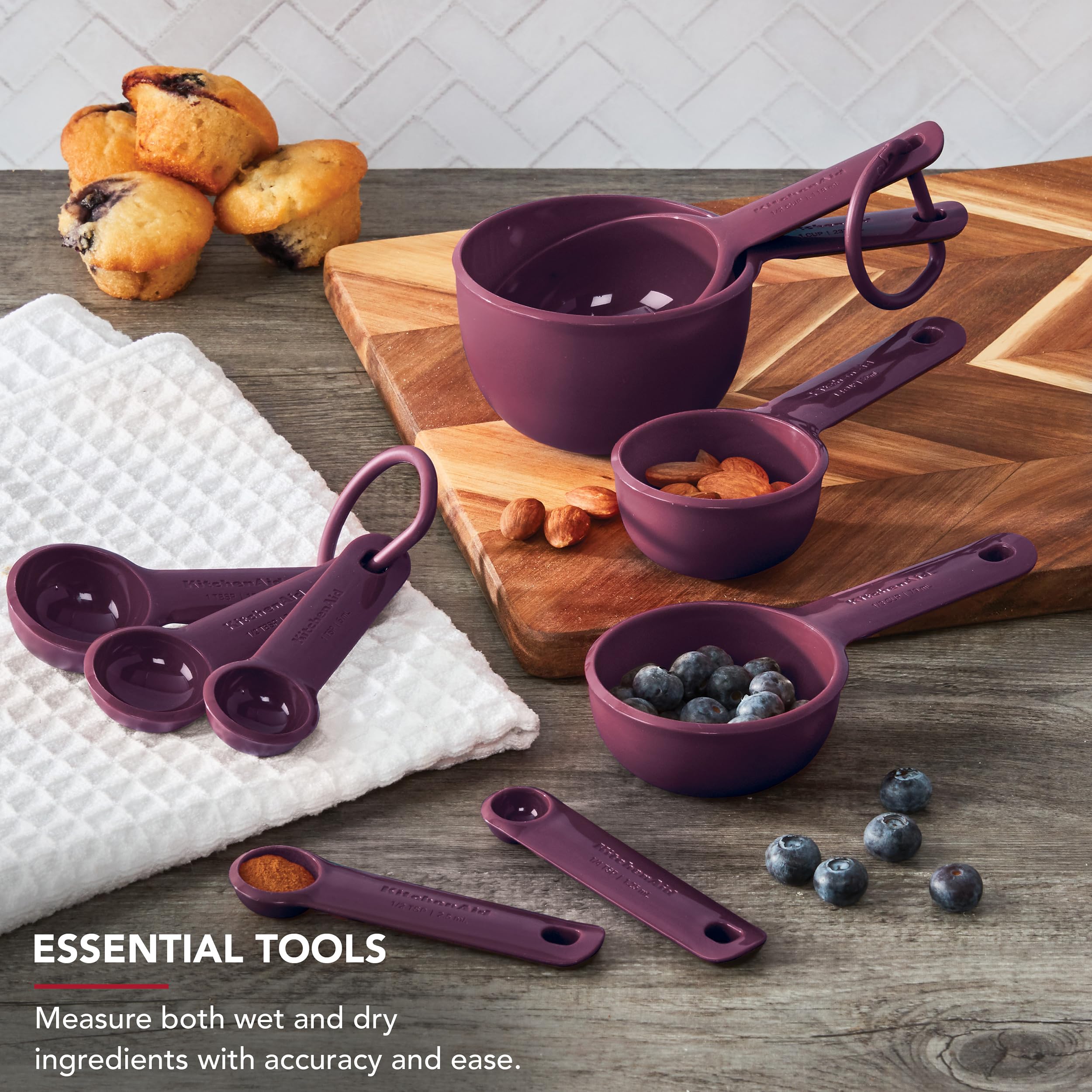 Foto 5 | Juego De Tazas Medidoras Y Cucharas Kitchenaid Beetroot, 9 Piezas - Venta Internacional.