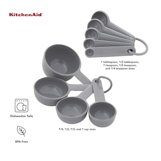 Foto 3 | Juego De Tazas Y Cucharas Medidoras Kitchenaid Universal De 9 Piezas, Color Gris - Venta Internacional.