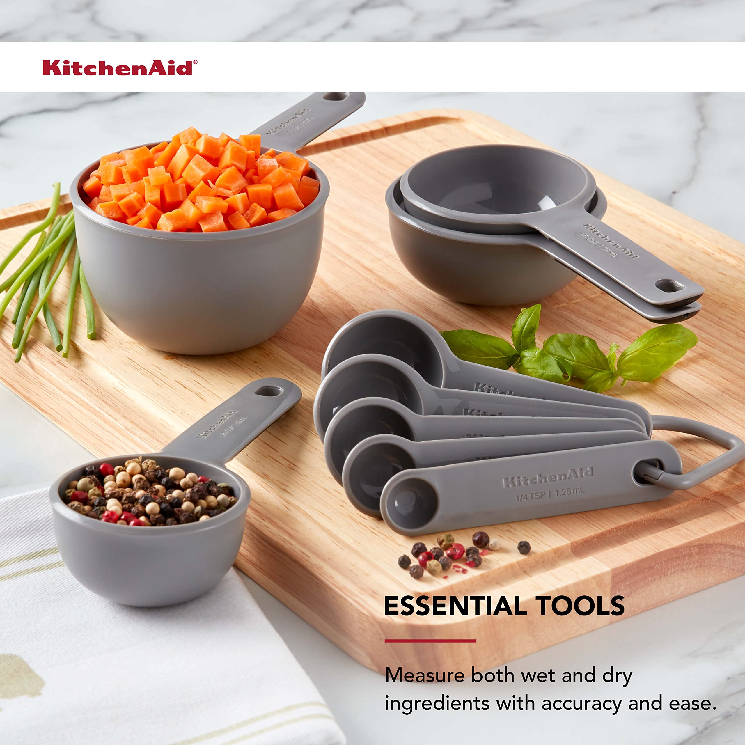 Foto 6 pulgar | Juego De Tazas Y Cucharas Medidoras Kitchenaid Universal De 9 Piezas, Color Gris - Venta Internacional.