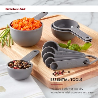 Foto 5 | Juego De Tazas Y Cucharas Medidoras Kitchenaid Universal De 9 Piezas, Color Gris - Venta Internacional.