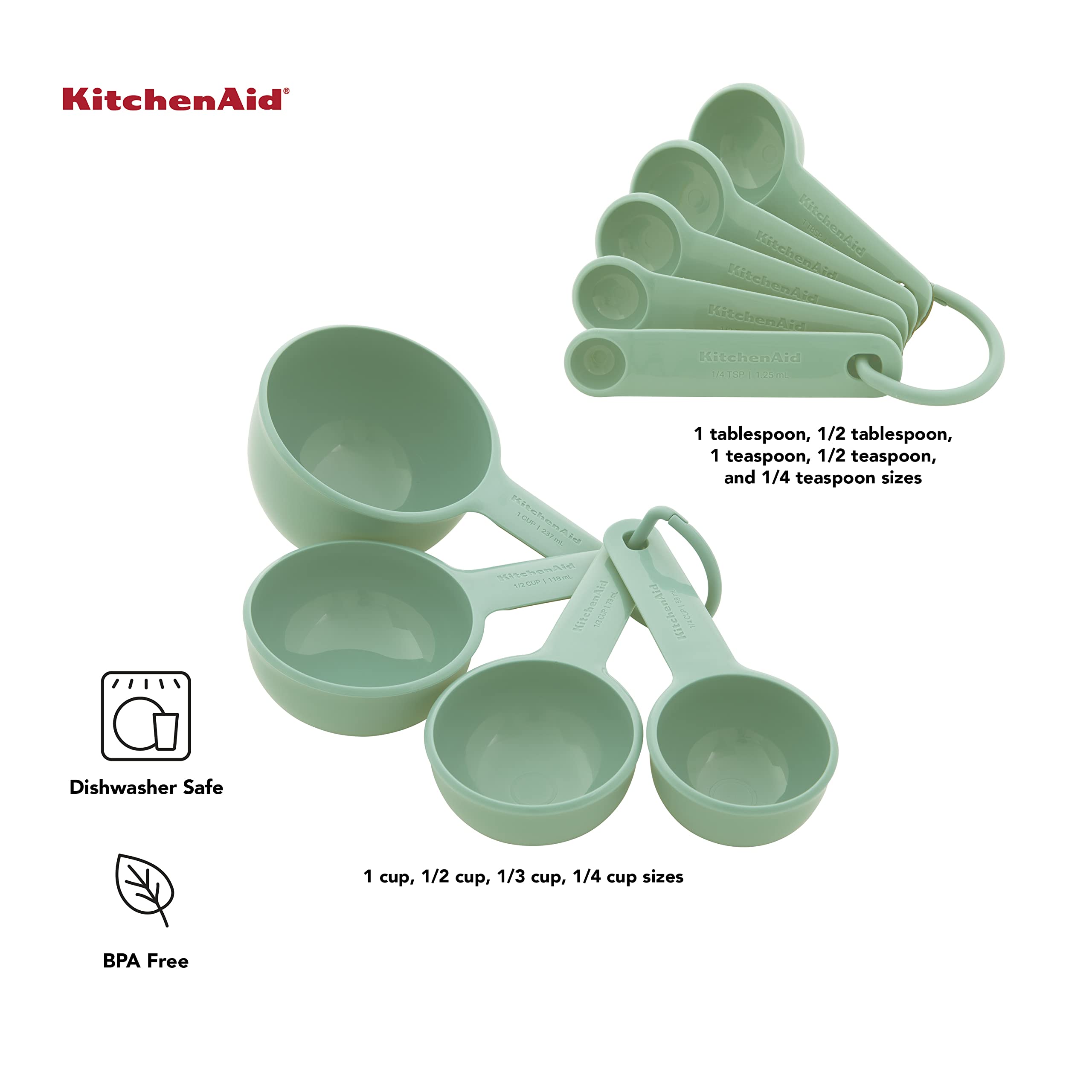 Foto 3 pulgar | Juego De Tazas Y Cucharas Medidoras Kitchenaid Universal De 9 Piezas - Venta Internacional.