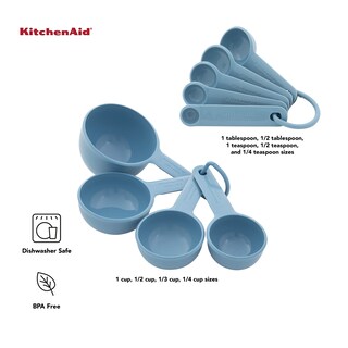Foto 3 | Juego De Tazas Y Cucharas Medidoras Kitchenaid Universal De 9 Piezas, Color Azul - Venta Internacional.