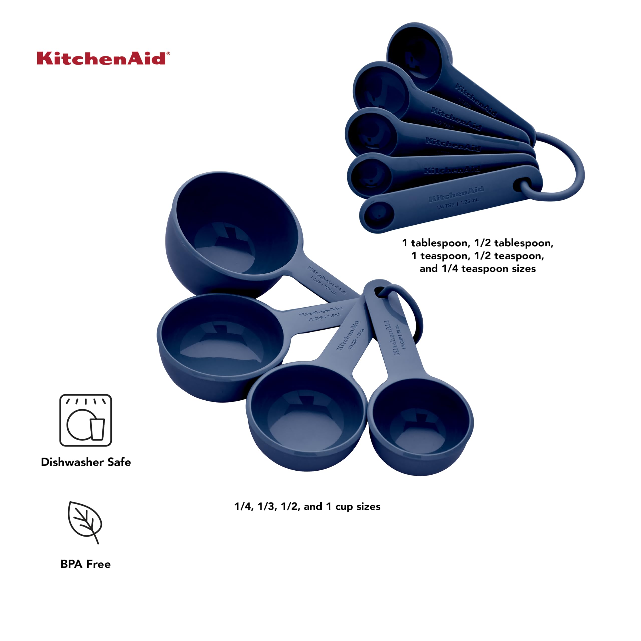 Foto 3 pulgar | Juego De Tazas Y Cucharas Medidoras Kitchenaid Universal De 9 Piezas - Venta Internacional.