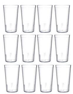 Foto 1 | Paquete De 12 Vasos Kitchen Facilities De Plástico San 16oz Resistente 473ml