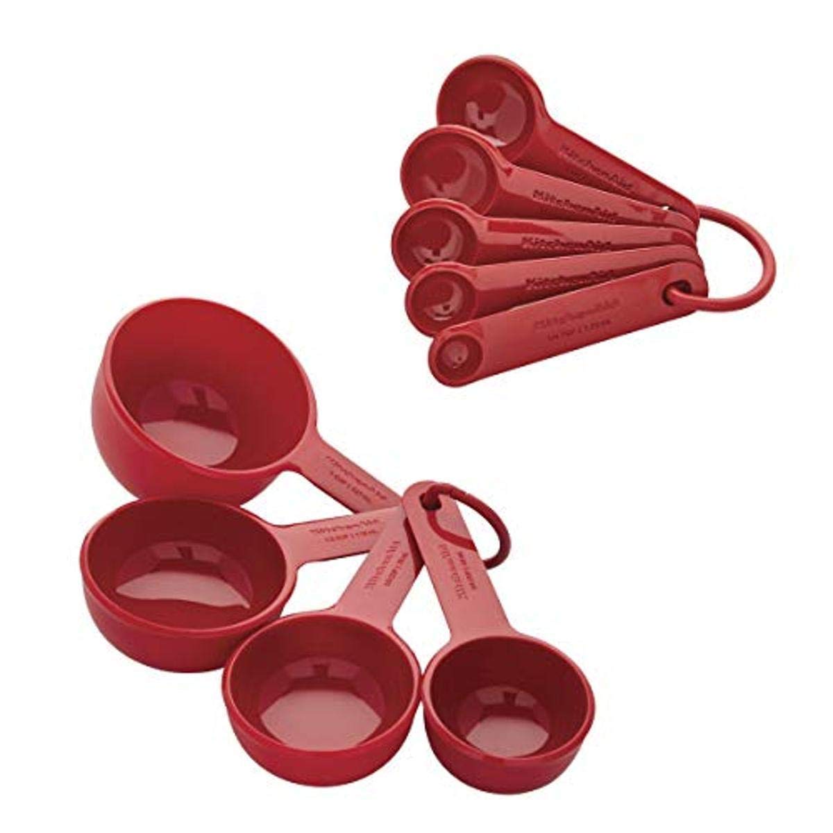 Juego de Tazas y Cucharas Medidoras Kitchenaid Universal Rojo 9 Piezas - Venta Internacional