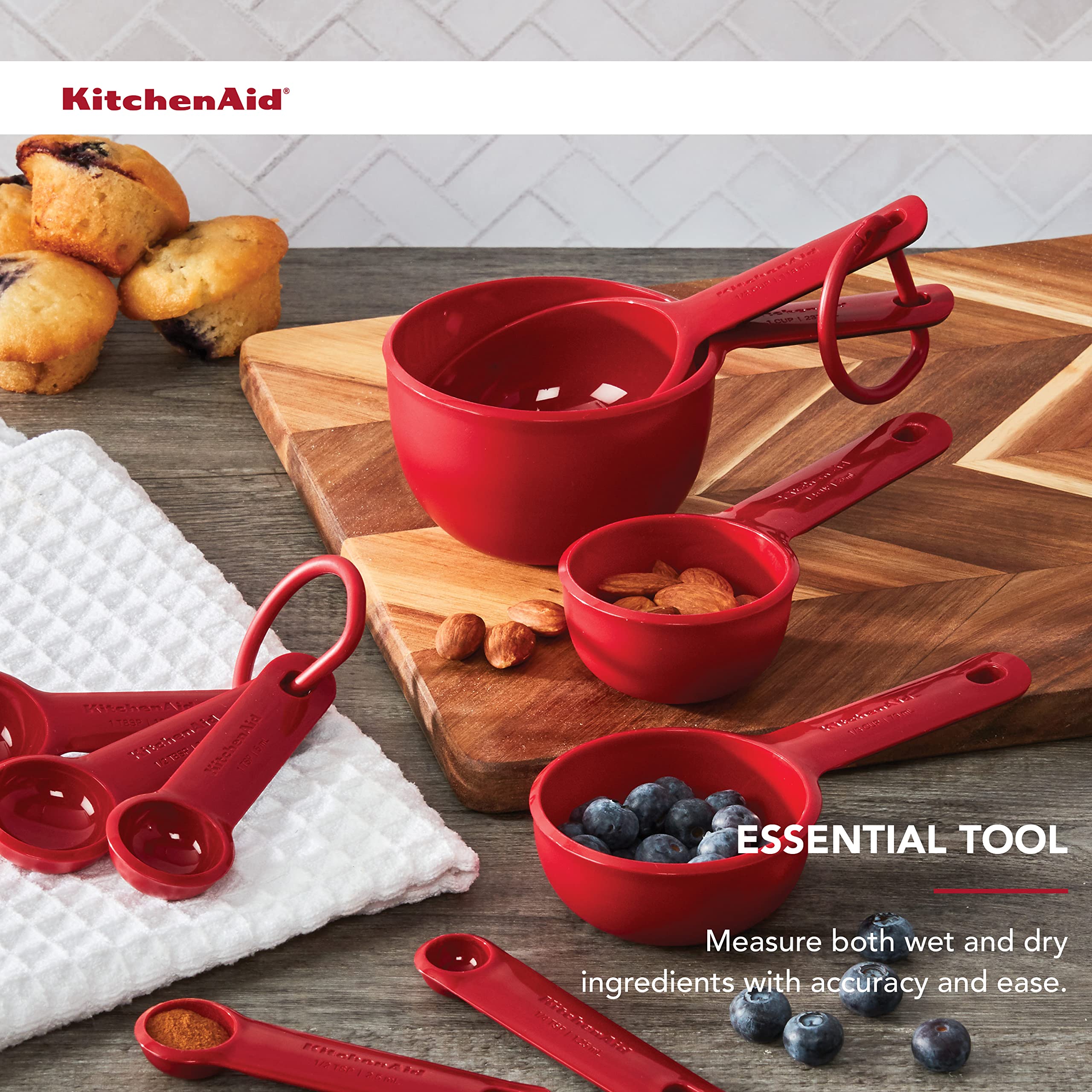 Foto 5 pulgar | Juego de Tazas y Cucharas Medidoras Kitchenaid Universal Rojo 9 Piezas - Venta Internacional