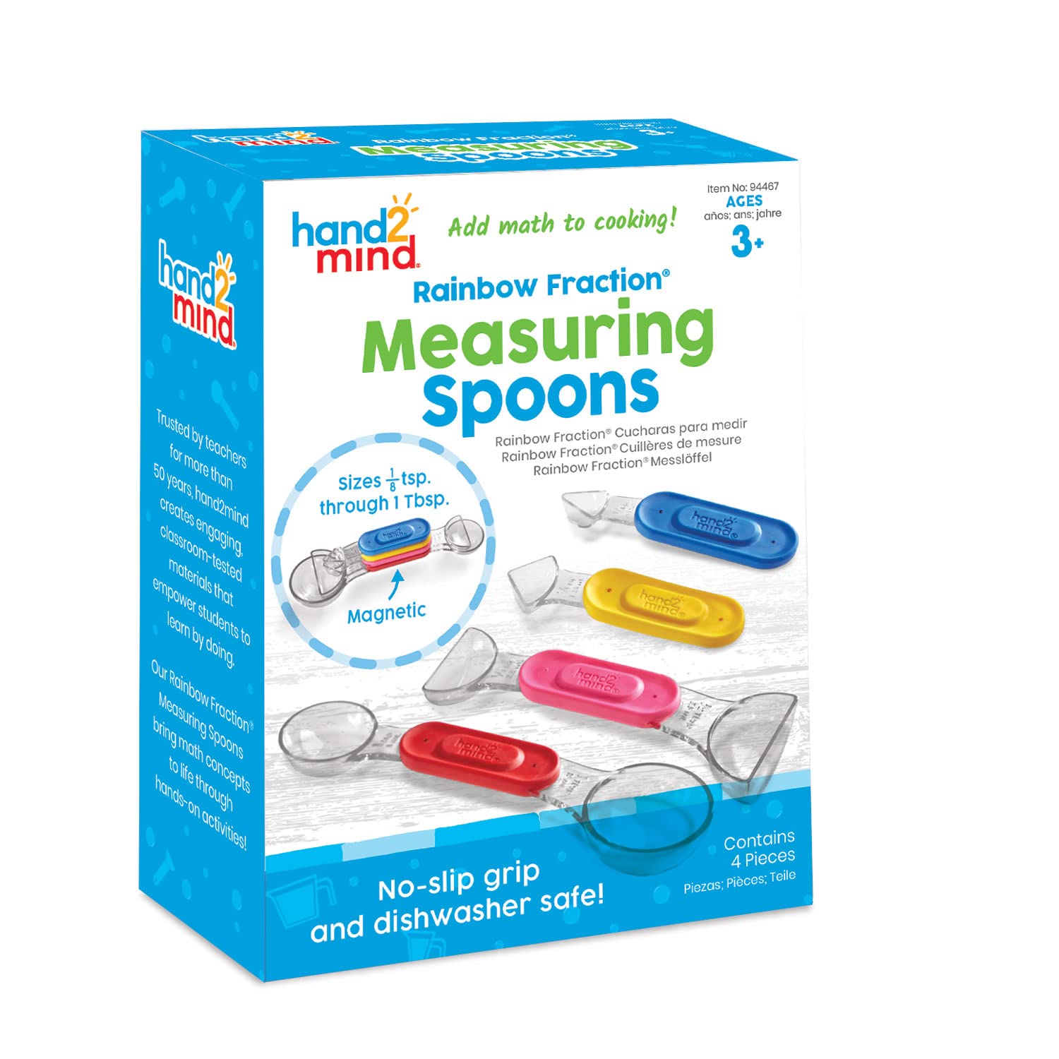 Juego De Cucharas Medidoras Hand2mind Rainbow Fraction Para Niños, 4 Unidades - Venta Internacional.