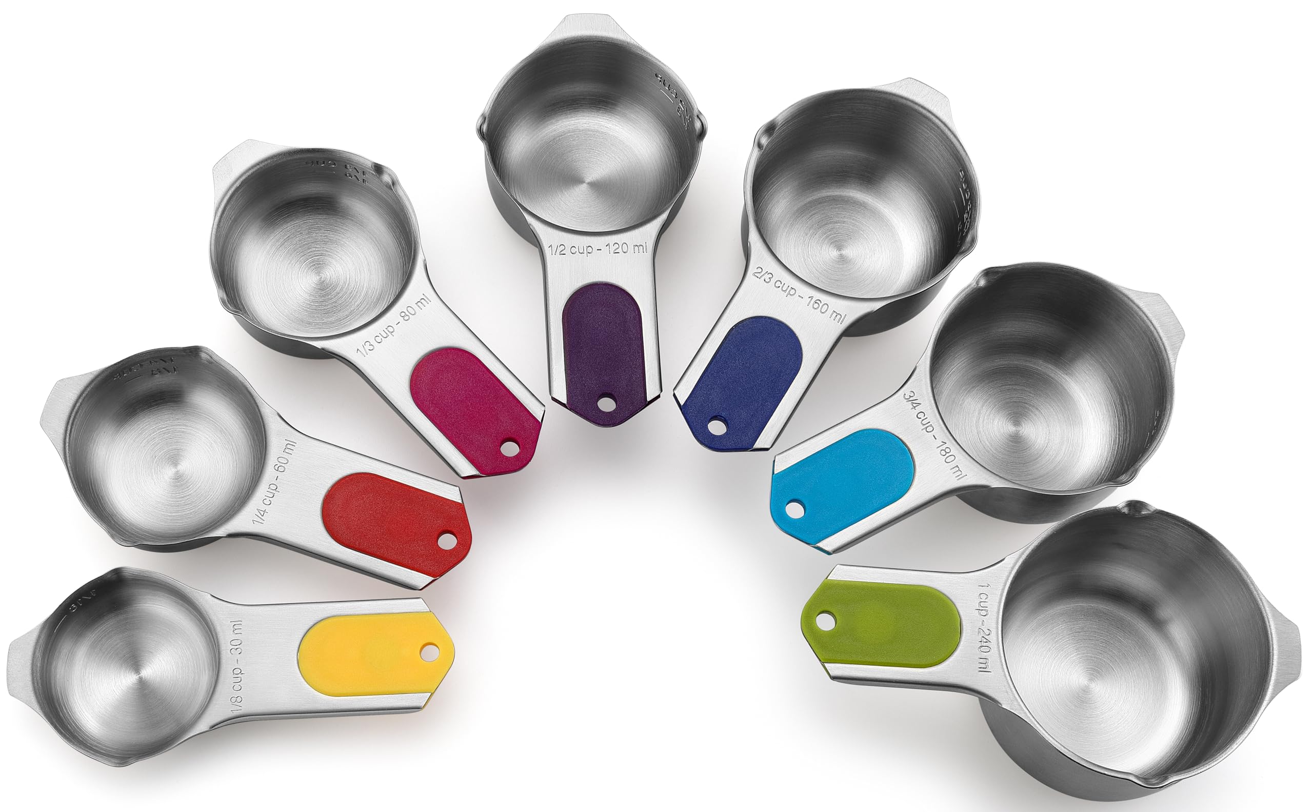 Foto 2 pulgar | Juego De 7 Tazas Medidoras Spring Chef Magnéticas De Acero Inoxidable - Venta Internacional.