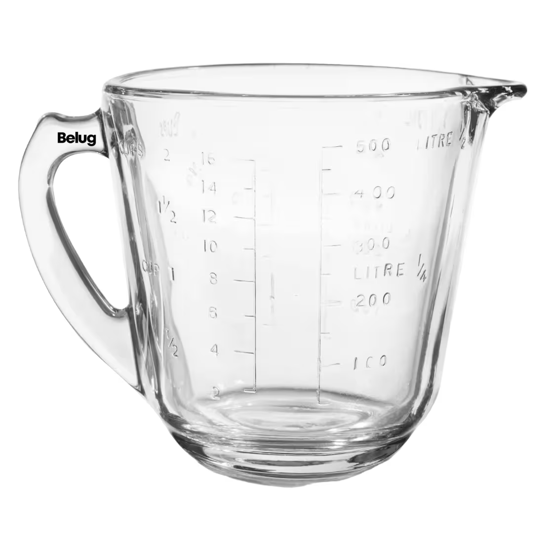 Taza Medidora De Vidrio De 500 Ml Jumbo, Belug  Color Transparente