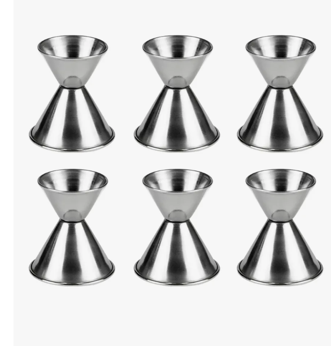 Medidor Xtellar Doble Dosificador Jigger 1 y 1/2 Onzas 6 Piezas