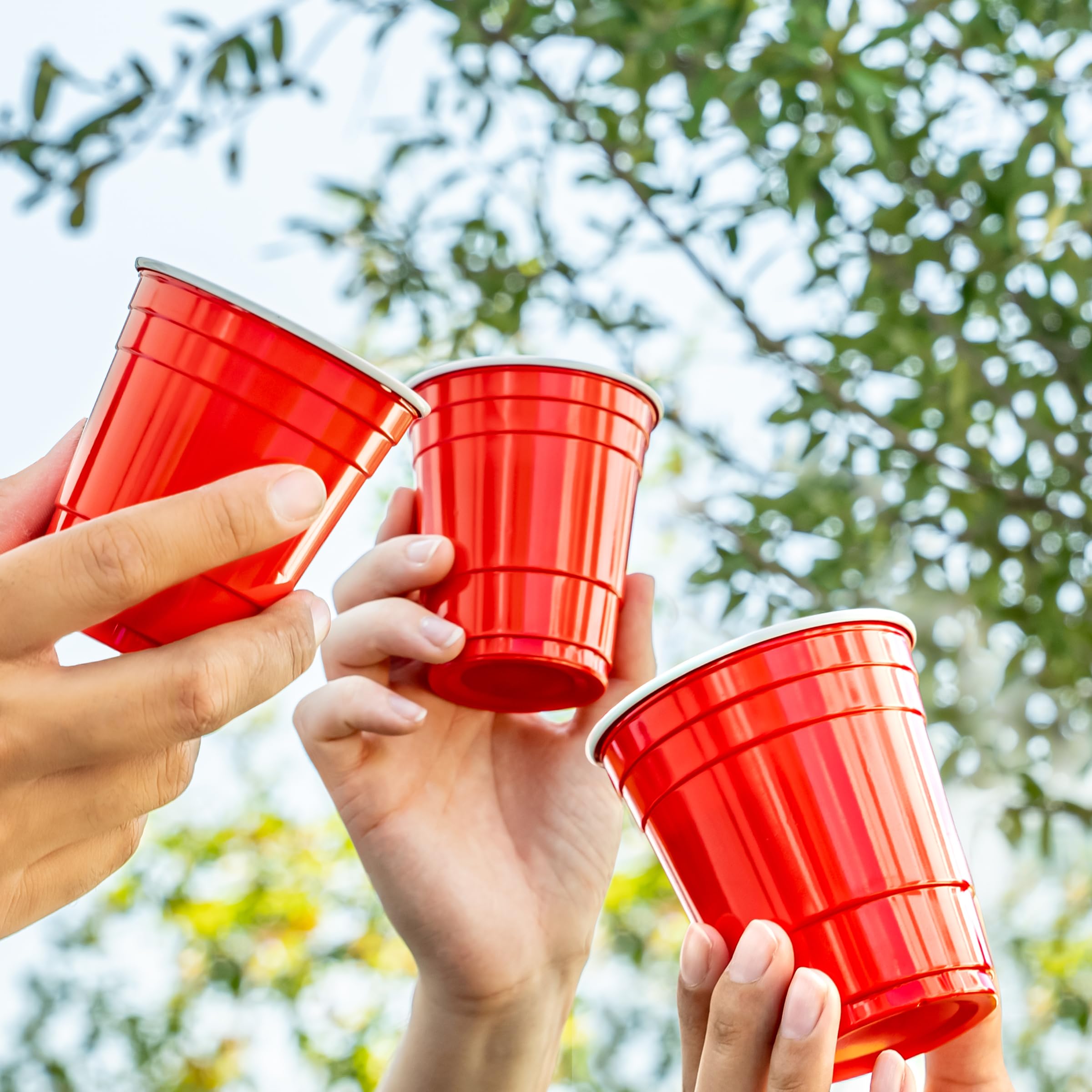 Foto 7 pulgar | Vasos Desechables De Plástico Para Fiestas Amazon Basics, 9 Oz, Rojos, 50 Unidades - Venta Internacional.