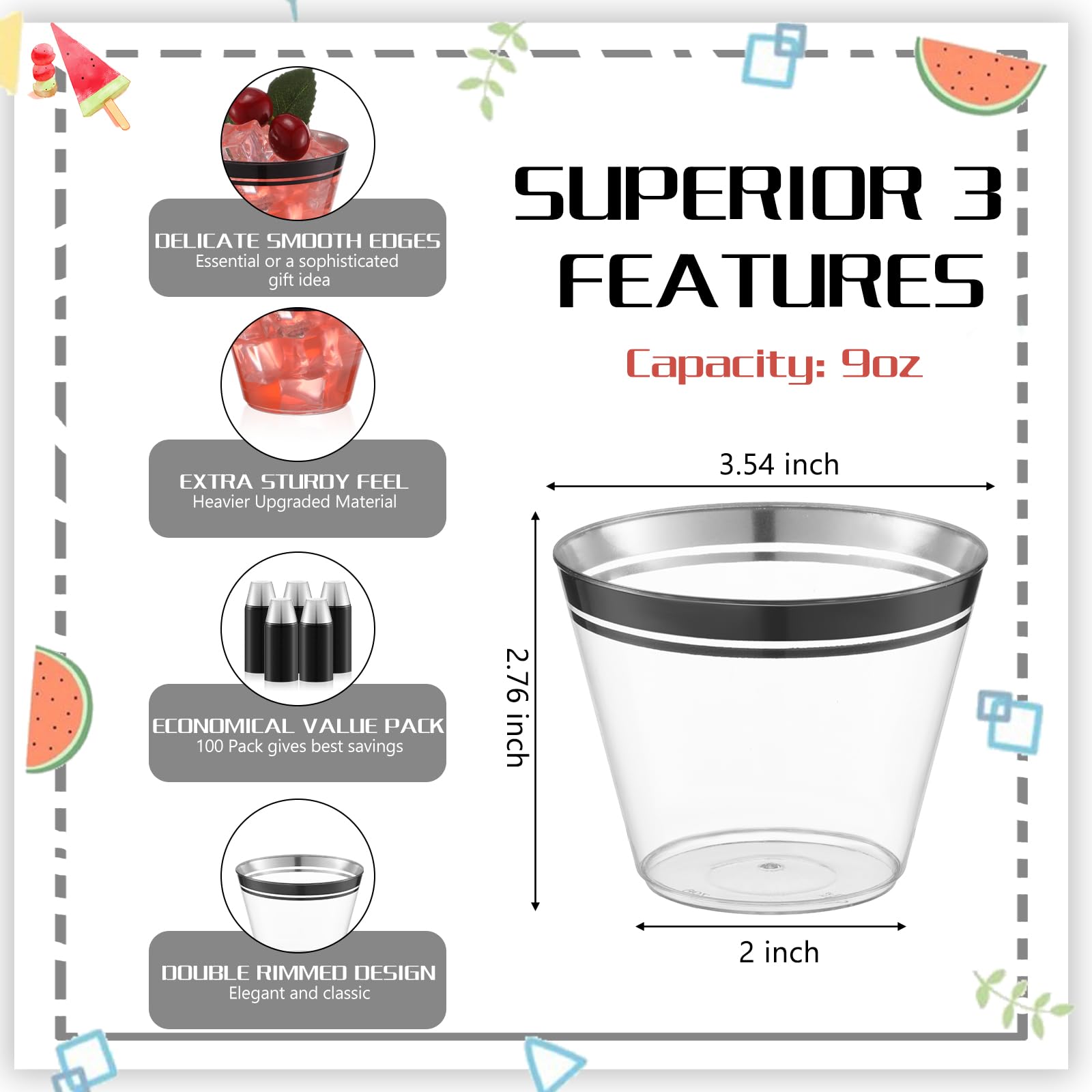Foto 2 | Vasos Desechables De Plástico Skylety Halloween 9 Oz (100 Unidades) - Venta Internacional.