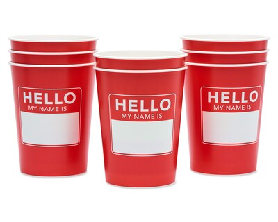 Foto 2 | Vasos Para Fiestas American Greetings Hello My Name Is, 500 Ml, 8 Unidades - Venta Internacional.