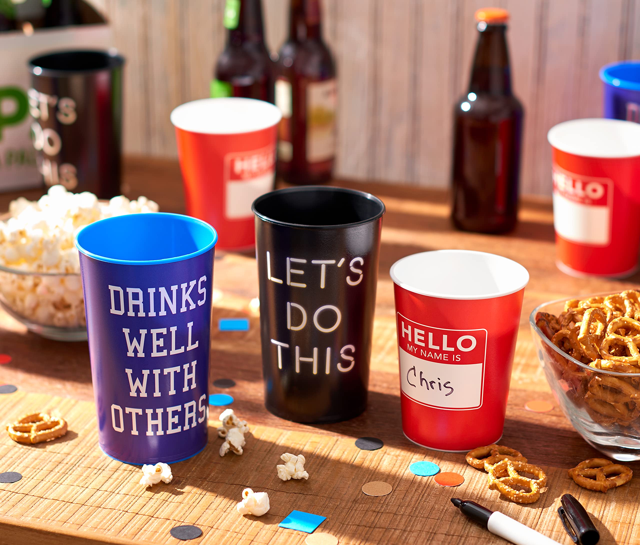 Foto 3 | Vasos Para Fiestas American Greetings Hello My Name Is, 500 Ml, 8 Unidades - Venta Internacional.