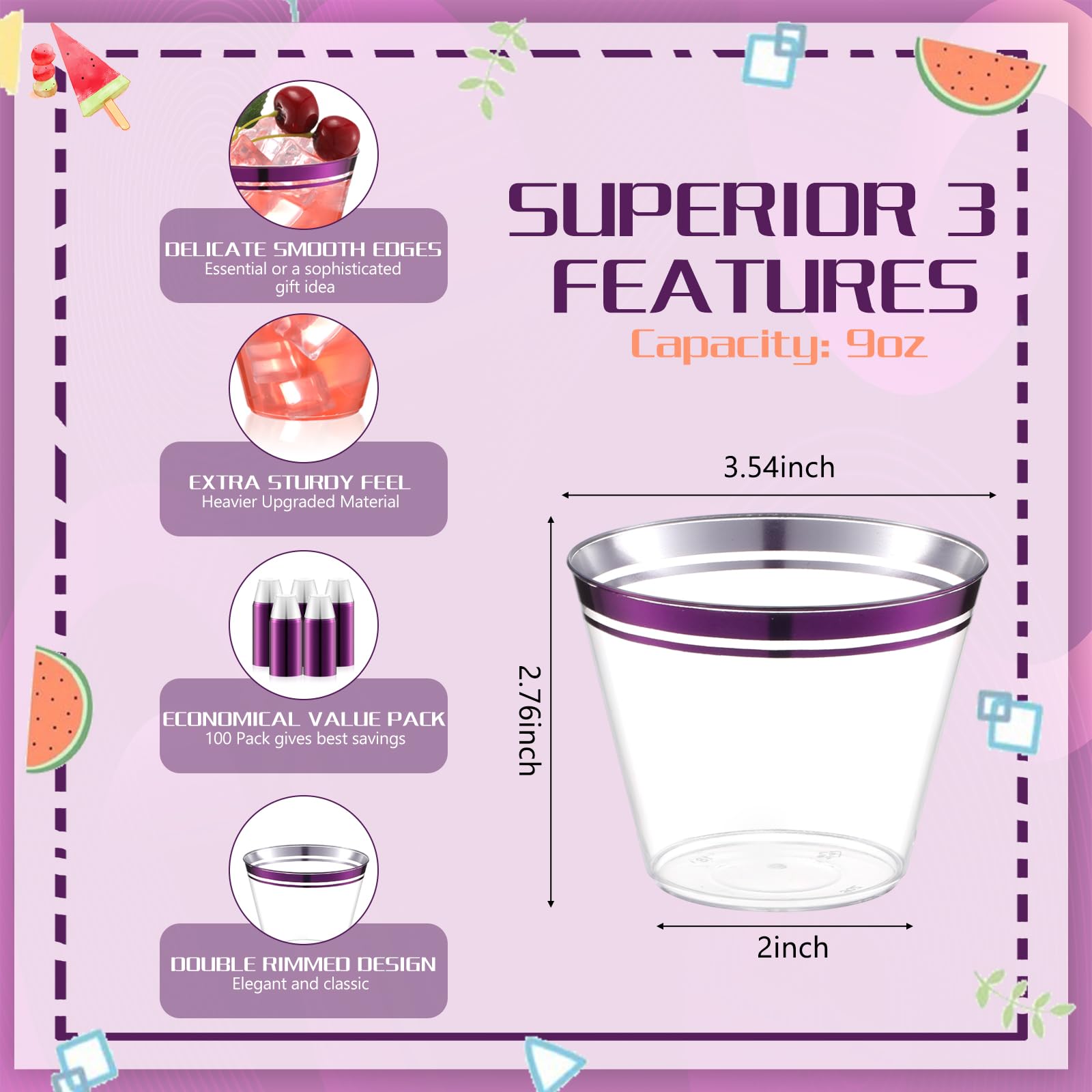 Foto 2 | Vasos Desechables De Plástico Skylety Halloween 250 Ml (100 Unidades) - Venta Internacional.
