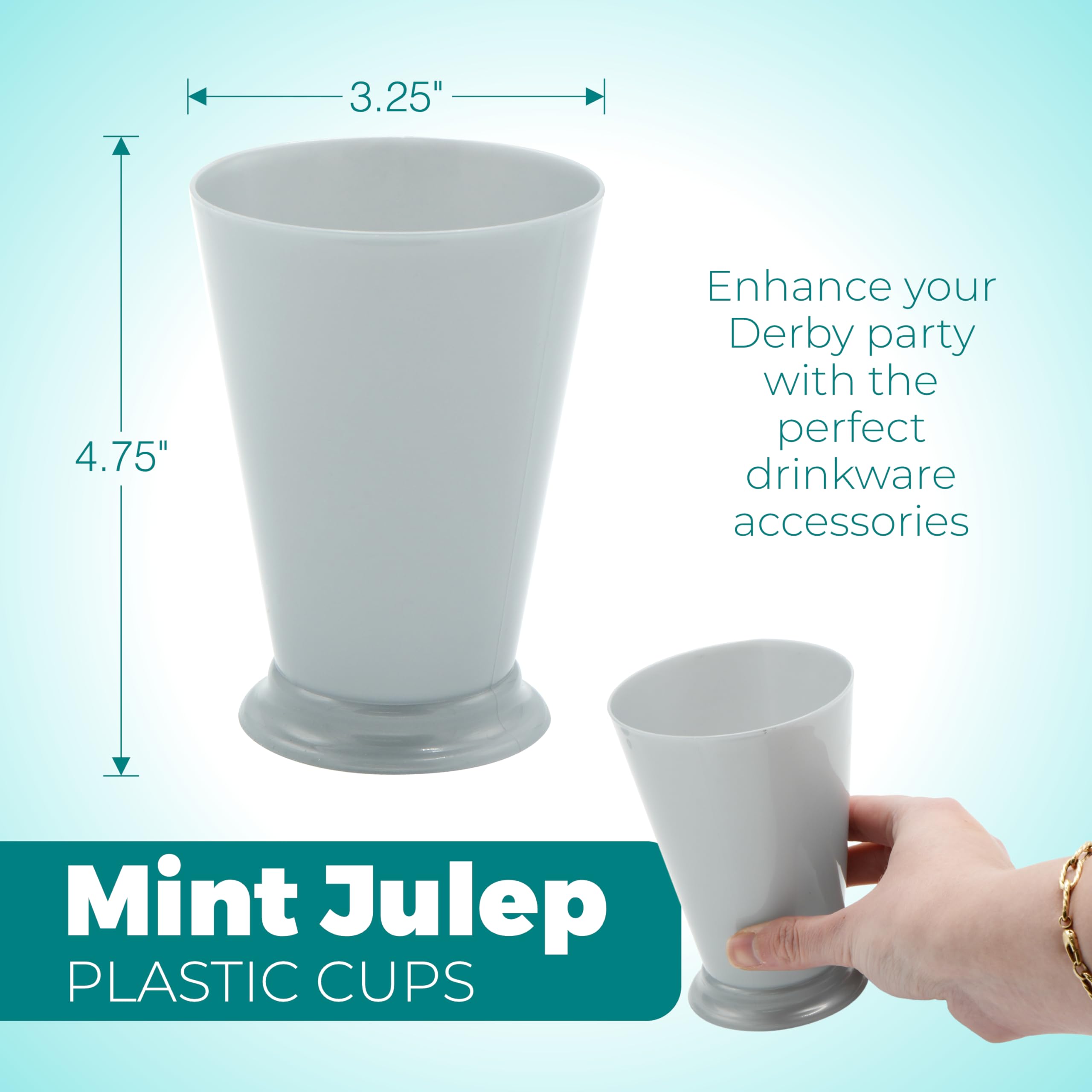 Foto 5 | Vasos De Plástico Mint Julep De 10 Ml, Paquete De 12 Unidades, Kentucky Party Derby - Venta Internacional.