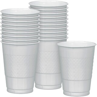 Foto 1 | Vasos De Plástico Amscan Silver De 18 Oz, Paquete De 20 Unidades, Para Fiestas - Venta Internacional.