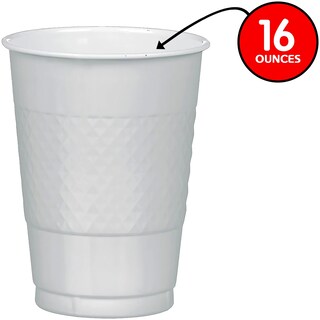 Foto 2 | Vasos De Plástico Amscan Silver De 18 Oz, Paquete De 20 Unidades, Para Fiestas - Venta Internacional.