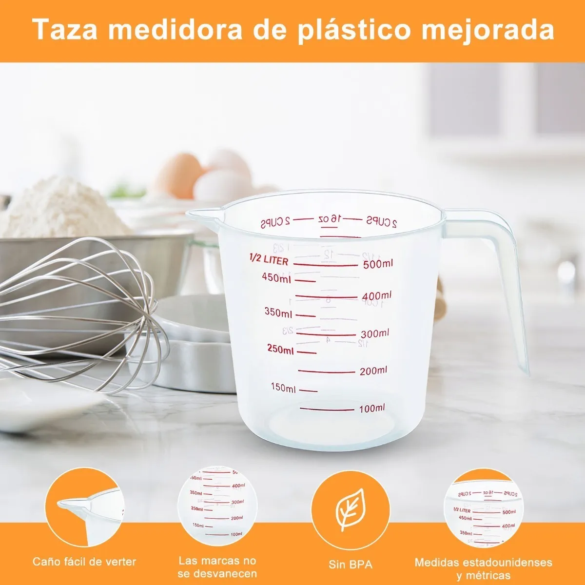 Foto 5 pulgar | Tazas Y Cucharas Medidoras 12pc De Cocina Repostería Vistoso Lab.g Multicolor