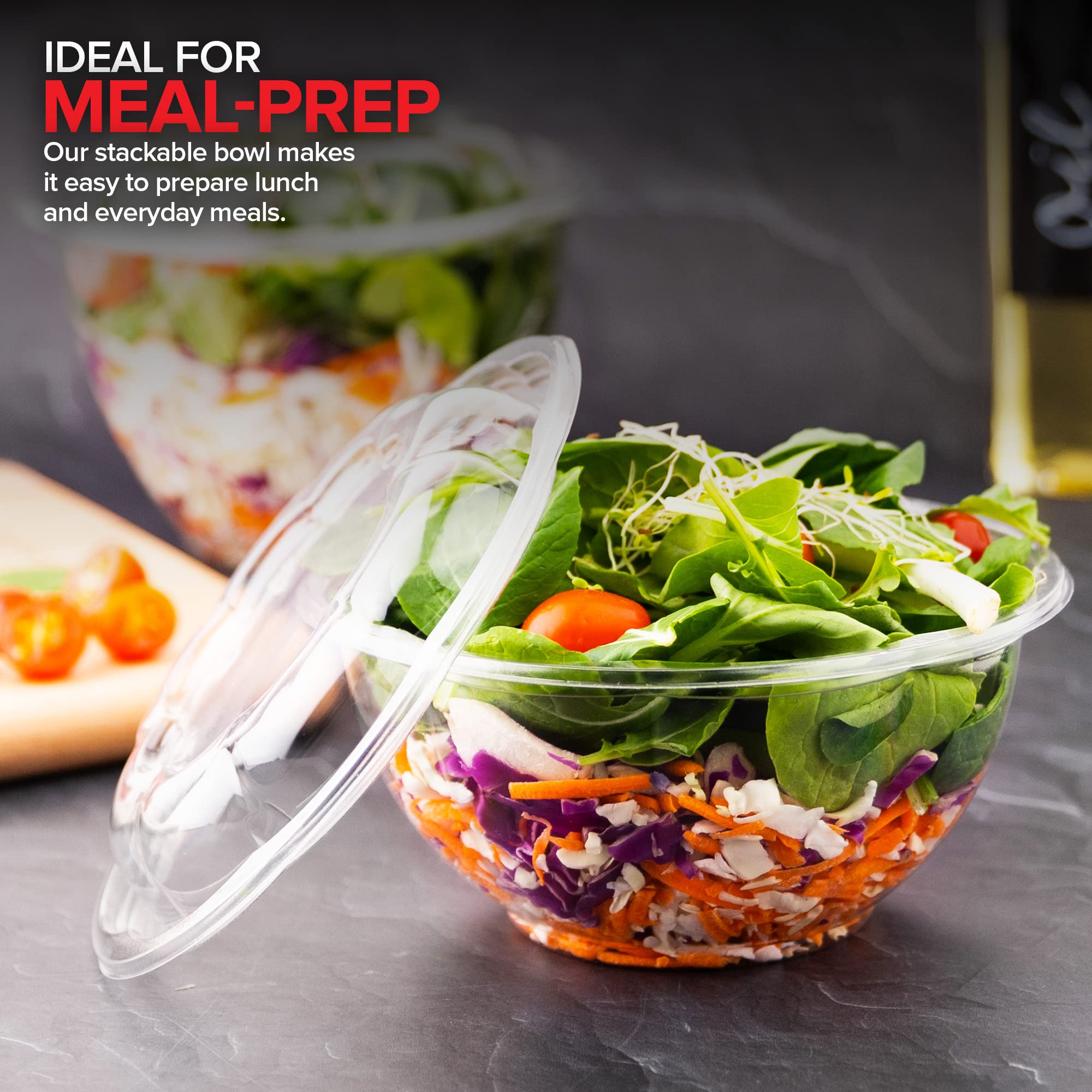 Foto 7 pulgar | Ensaladeras Desechables Stock Your Home, 950 Ml Con Tapas (paquete De 50) - Venta Internacional.