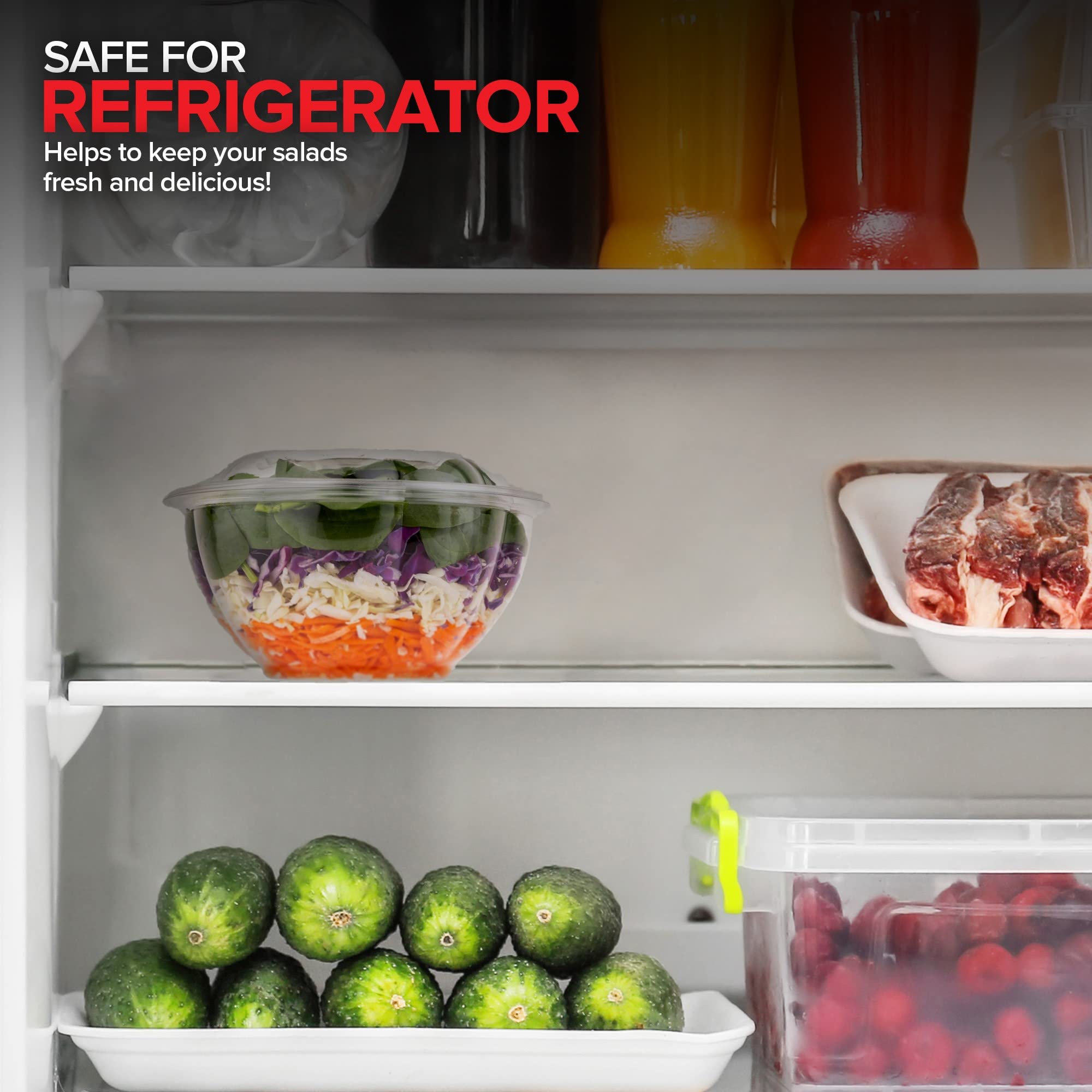 Foto 7 | Ensaladeras Desechables Stock Your Home, 950 Ml Con Tapas (paquete De 50) - Venta Internacional.