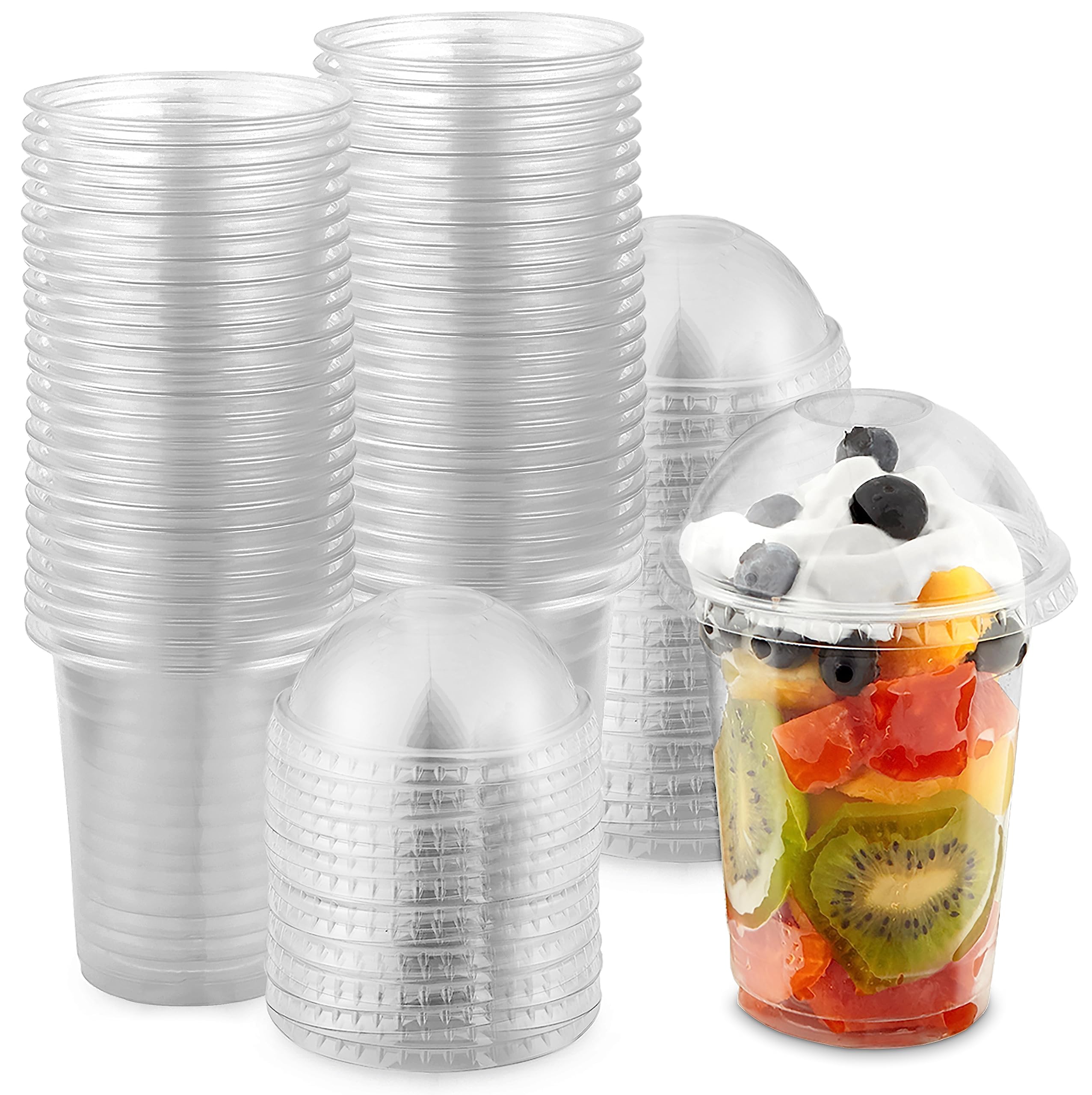Foto 1 | Vasos De Plástico Para Postres Stock Your Home 350 Ml Con Tapas (juego De 50) - Venta Internacional.