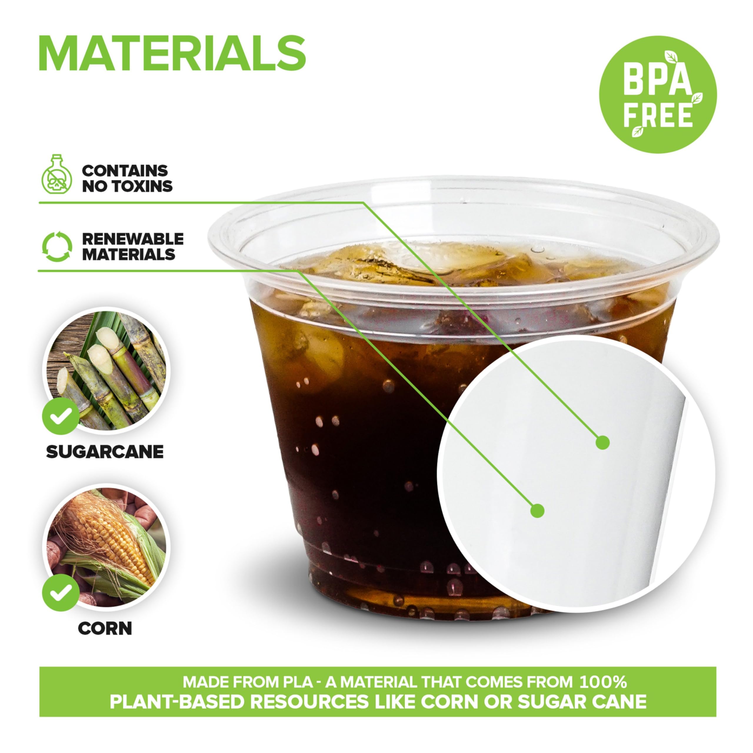 Foto 4 pulgar | Copas Para Bebidas Frías Stock Your Home, 270 Ml, Transparentes, Compostables (paquete De 50) - Venta Internacional.